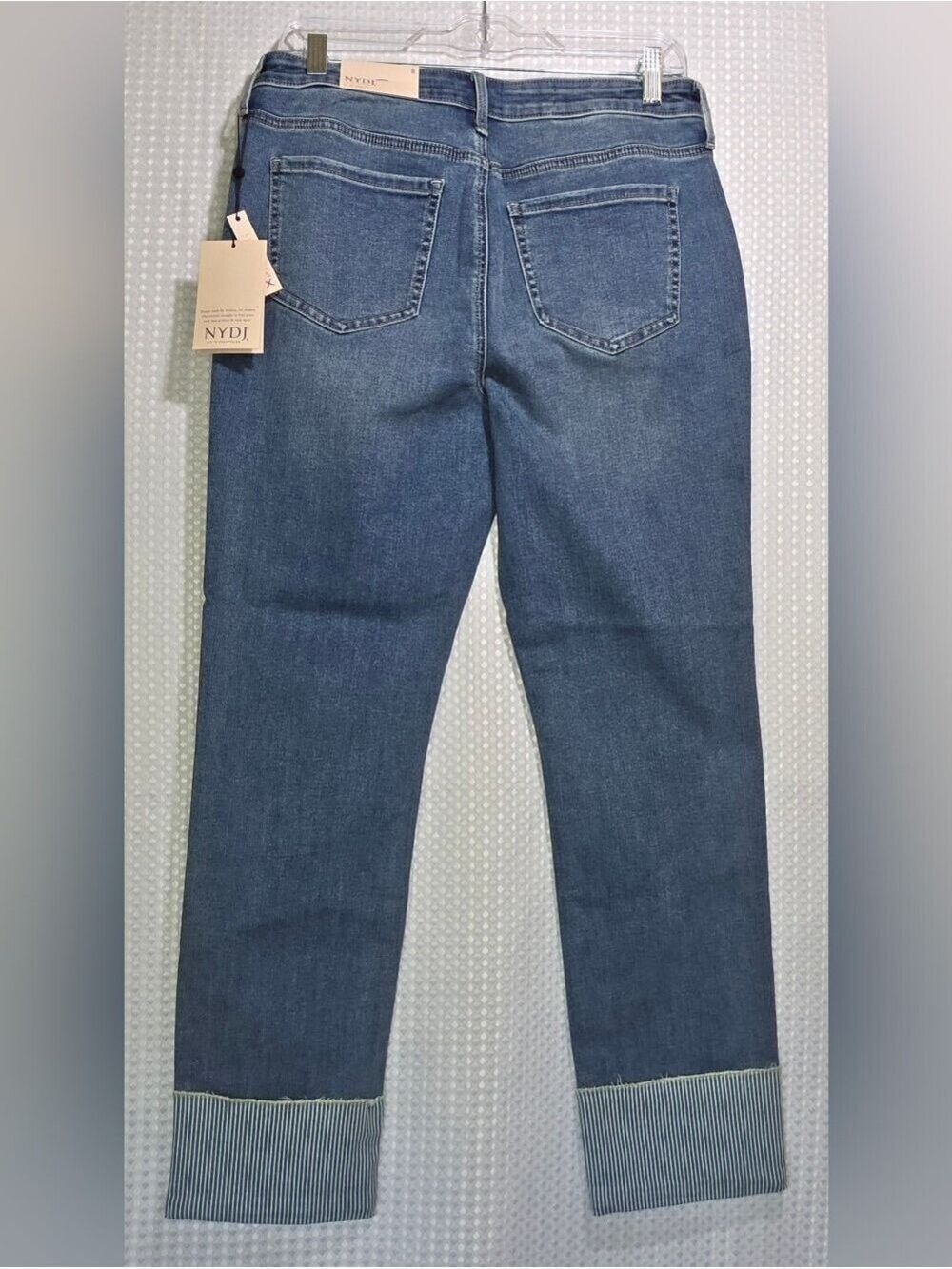 NYDJ Slim Ankle Jeans Coastal Cuff Quiet Luxury Denim NWT Sz 8 - Picture 5 of 12